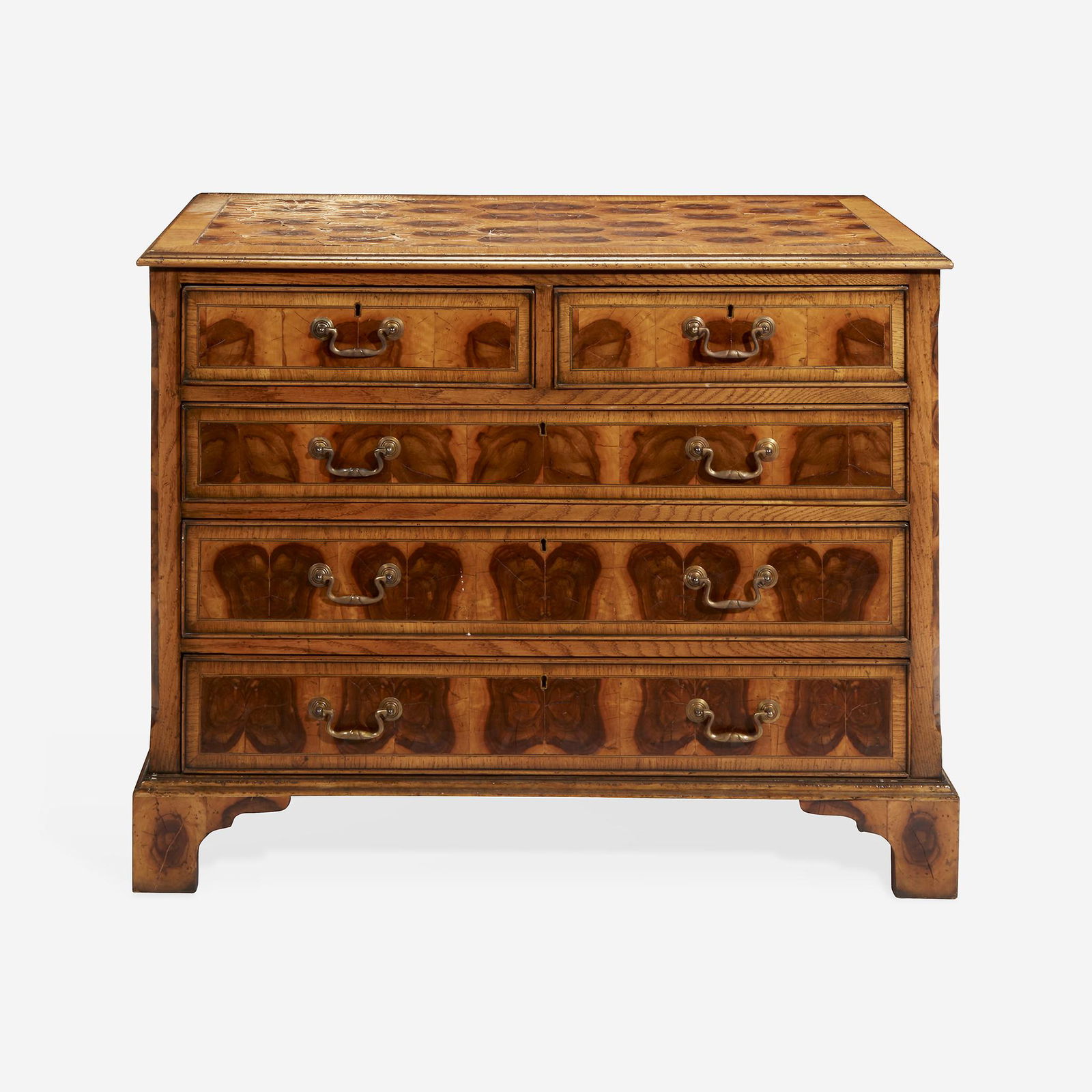 A George I Style Oak and Oyster Veneer Chest of Drawers (1 of 1)