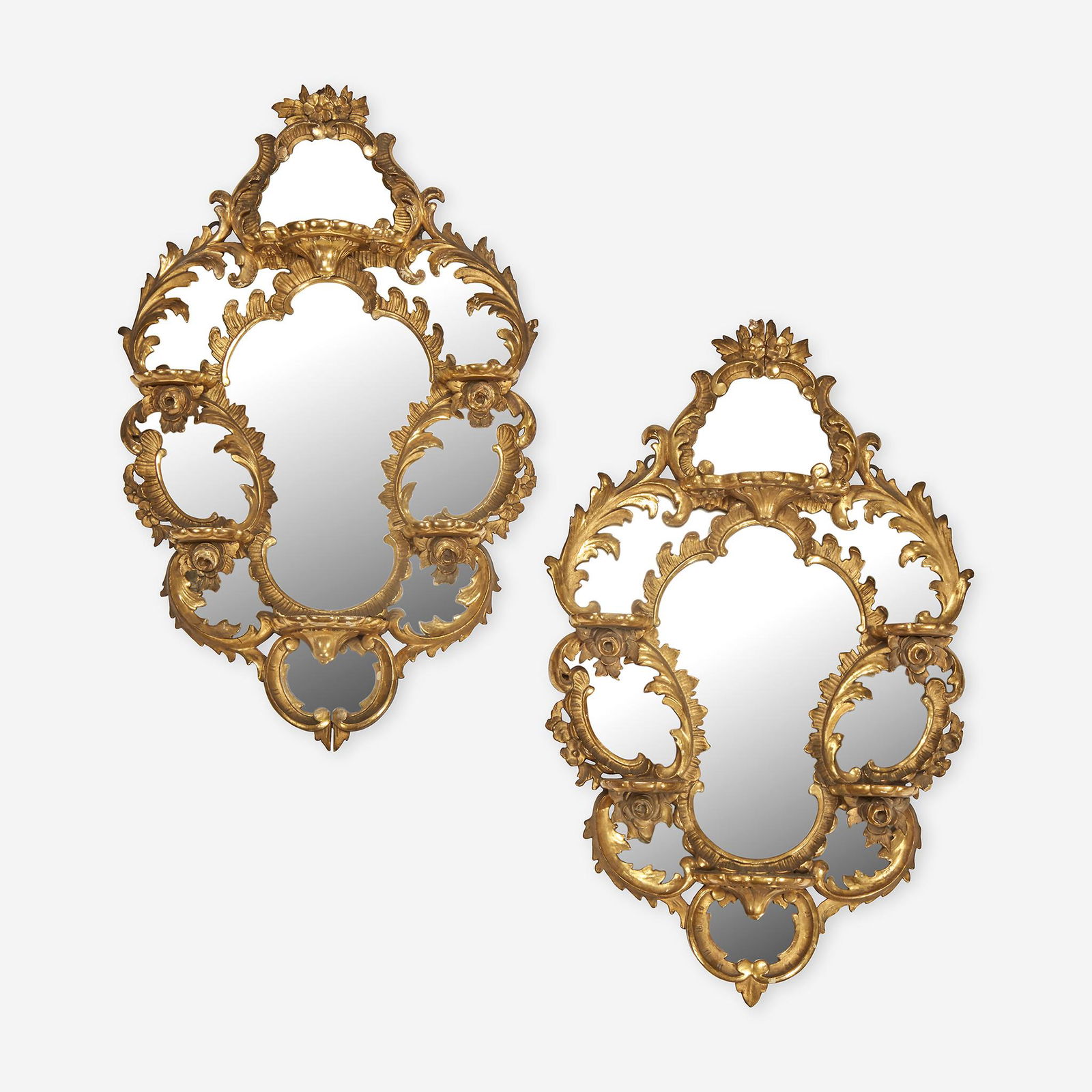 A Pair of Baroque Style Giltwood Mirrors 18th/19th (1 of 1)