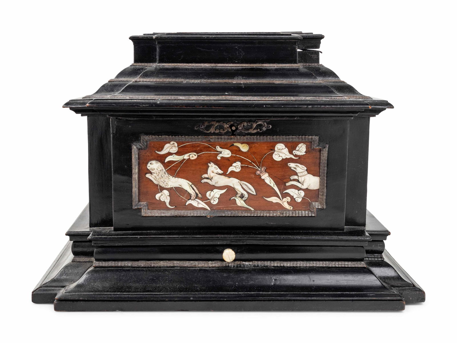 A German Mother-of-Pearl Inlaid Ebonized Jewelry Casket (1 of 3)