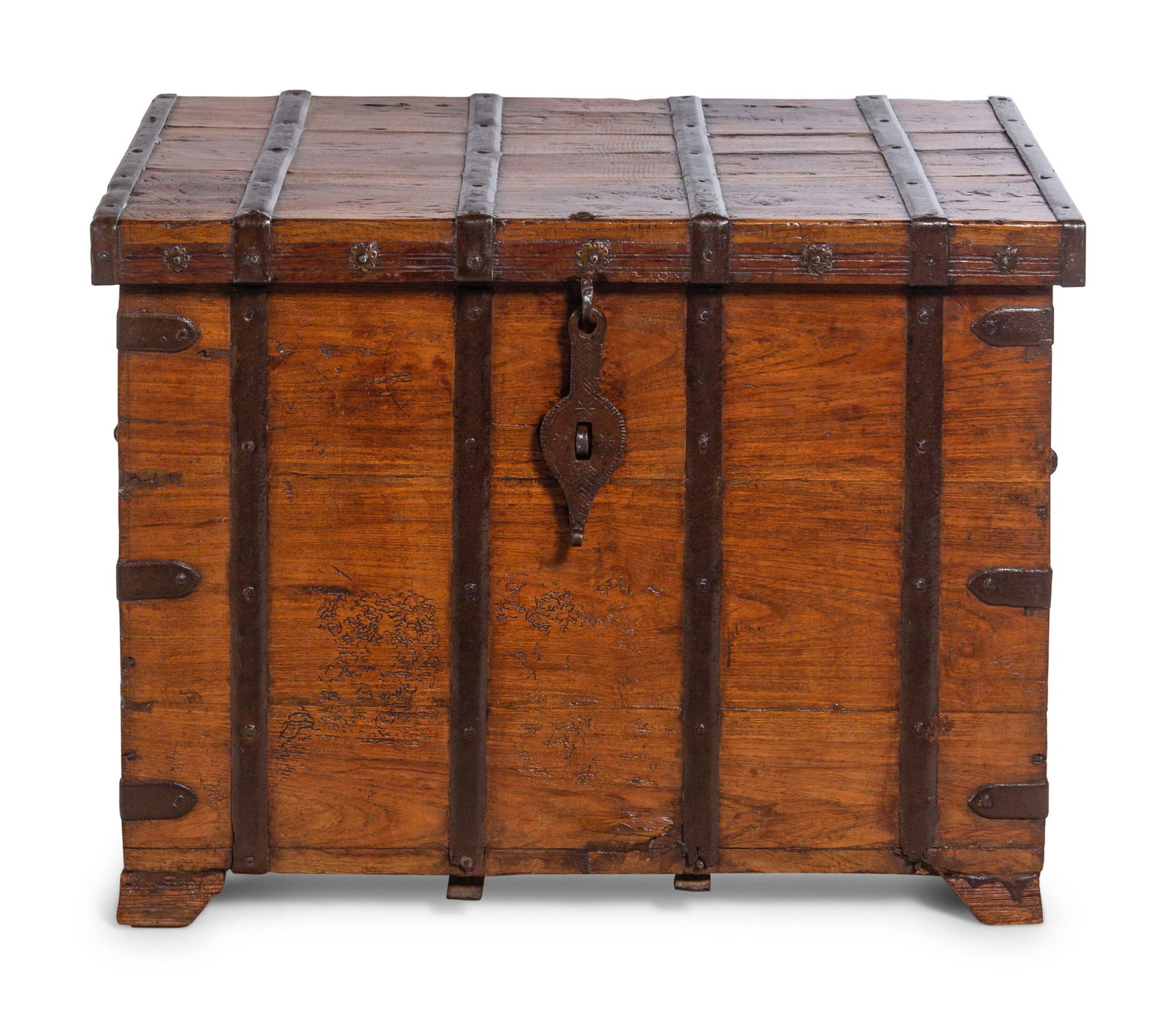 A Continental Iron Mounted Walnut Strong Box (1 of 3)