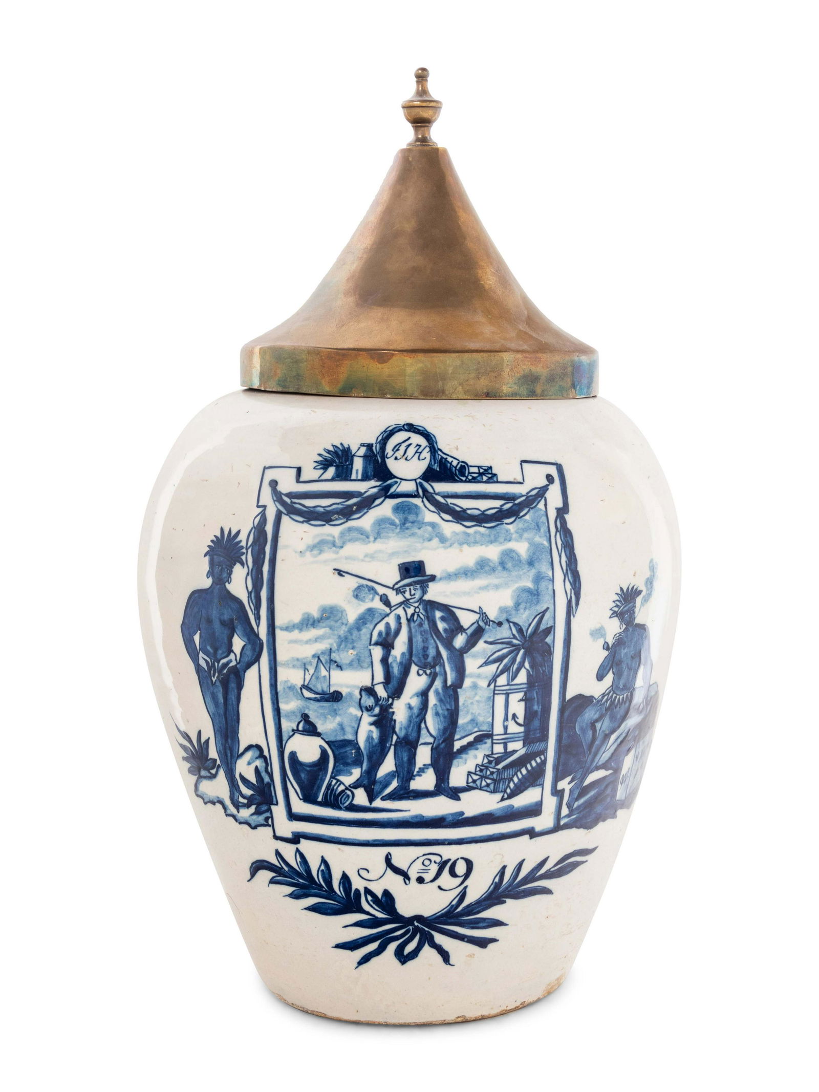 A Delft Blue and White Tobacco Jar (1 of 4)