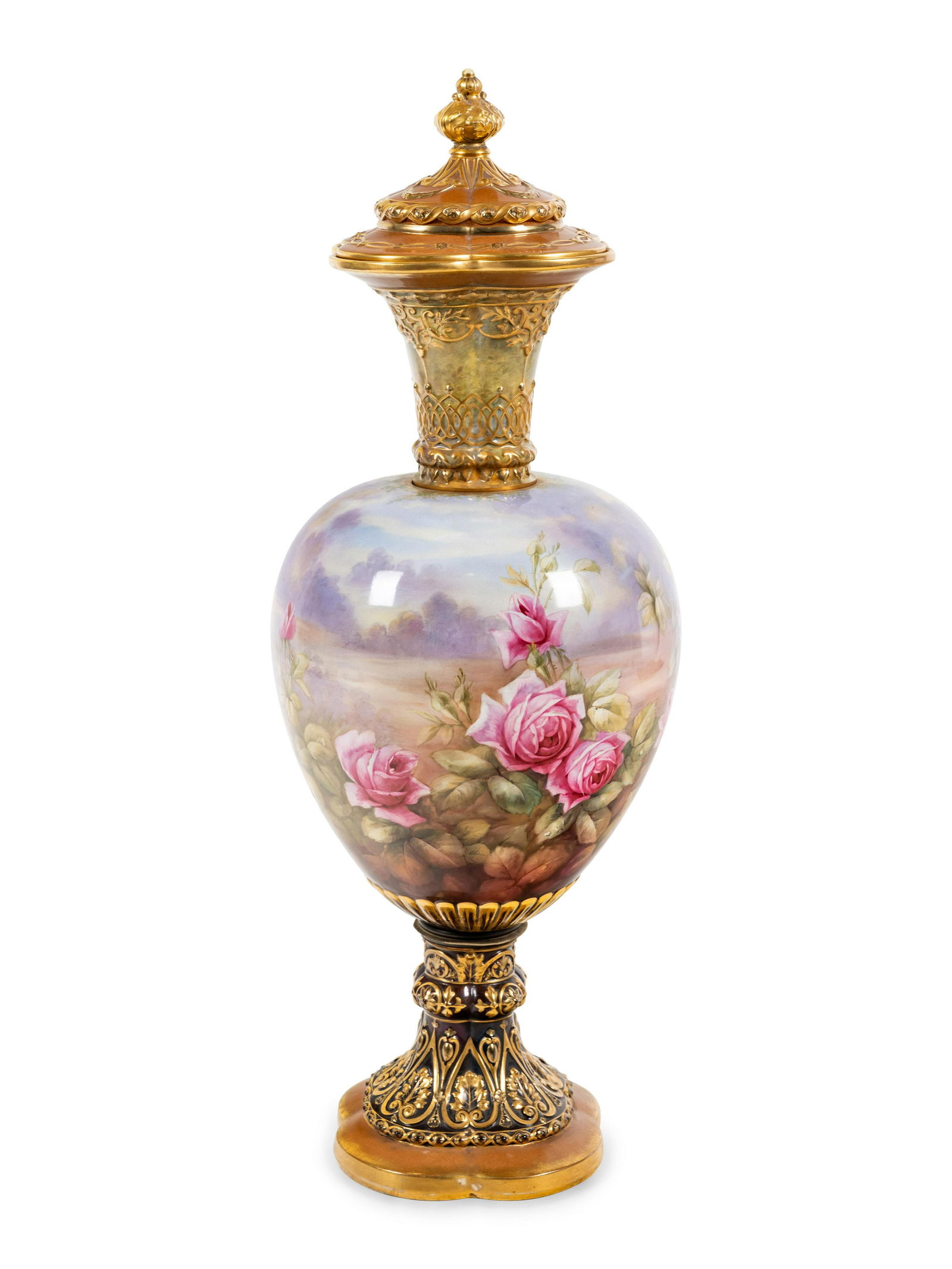 A Large Royal Bonn Painted Porcelain Vase and Cover (1 of 5)