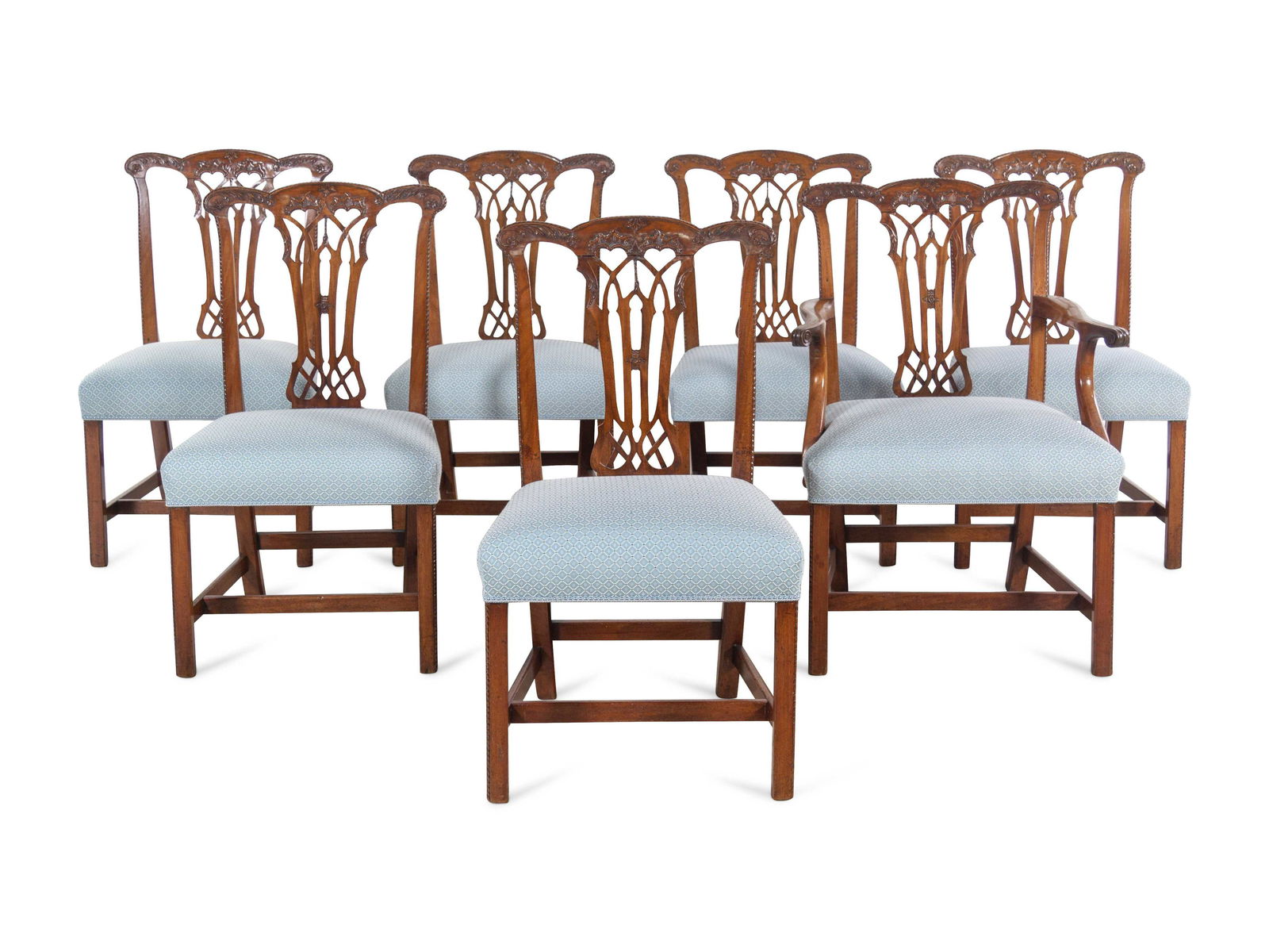 A Set of Eight George III Style Mahogany Dining Chairs (1 of 3)