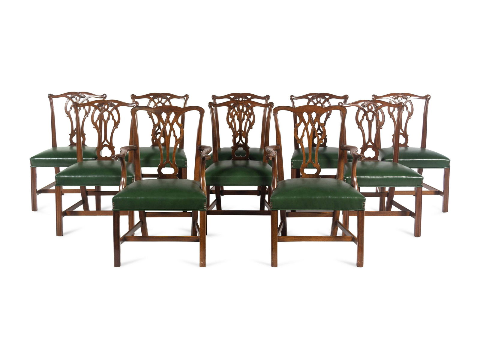 A Set of Ten George III Style Mahogany Dining Chairs (1 of 3)
