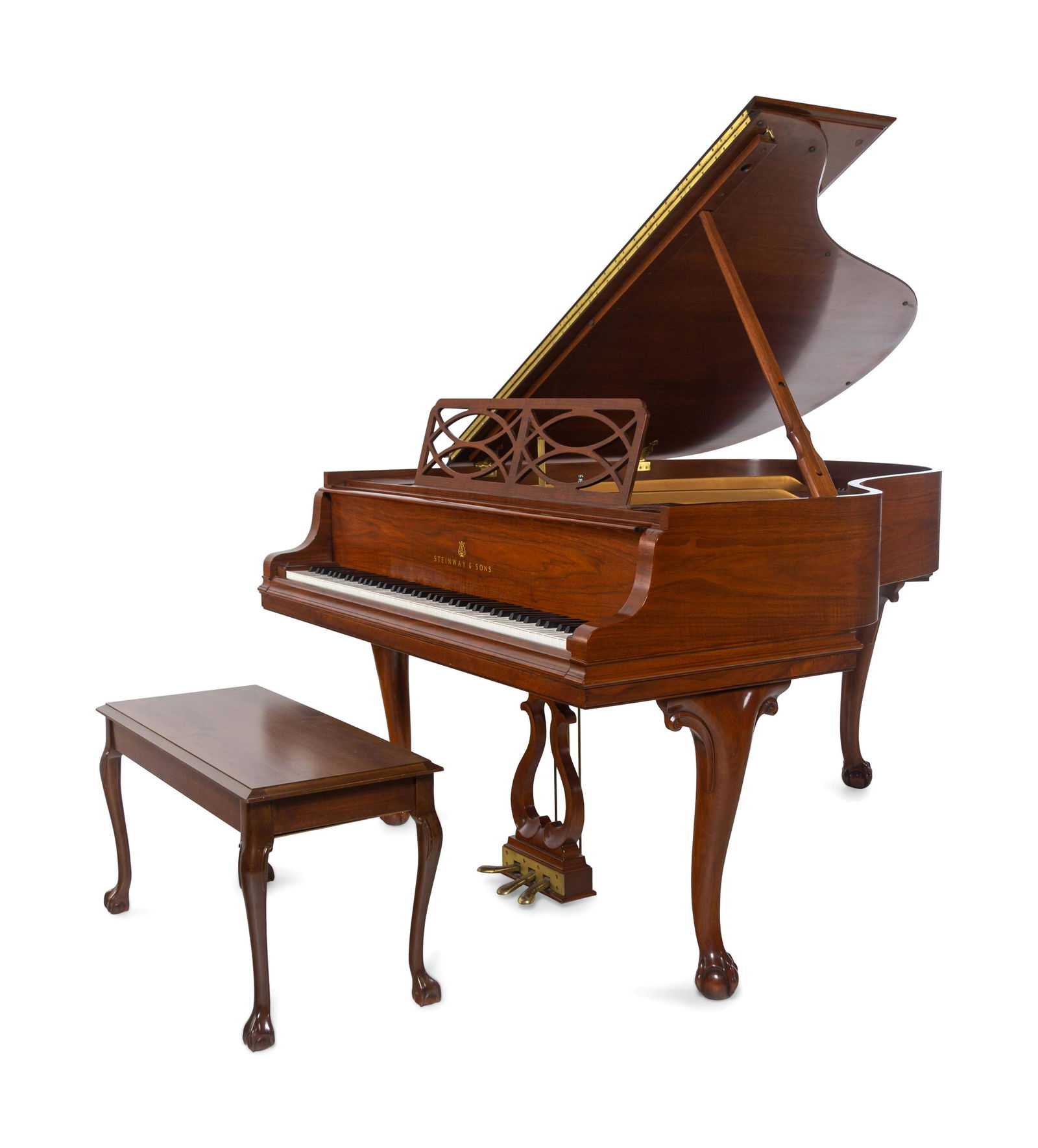 A Steinway & Sons Louis XV Style Walnut Medium Grand (1 of 5)