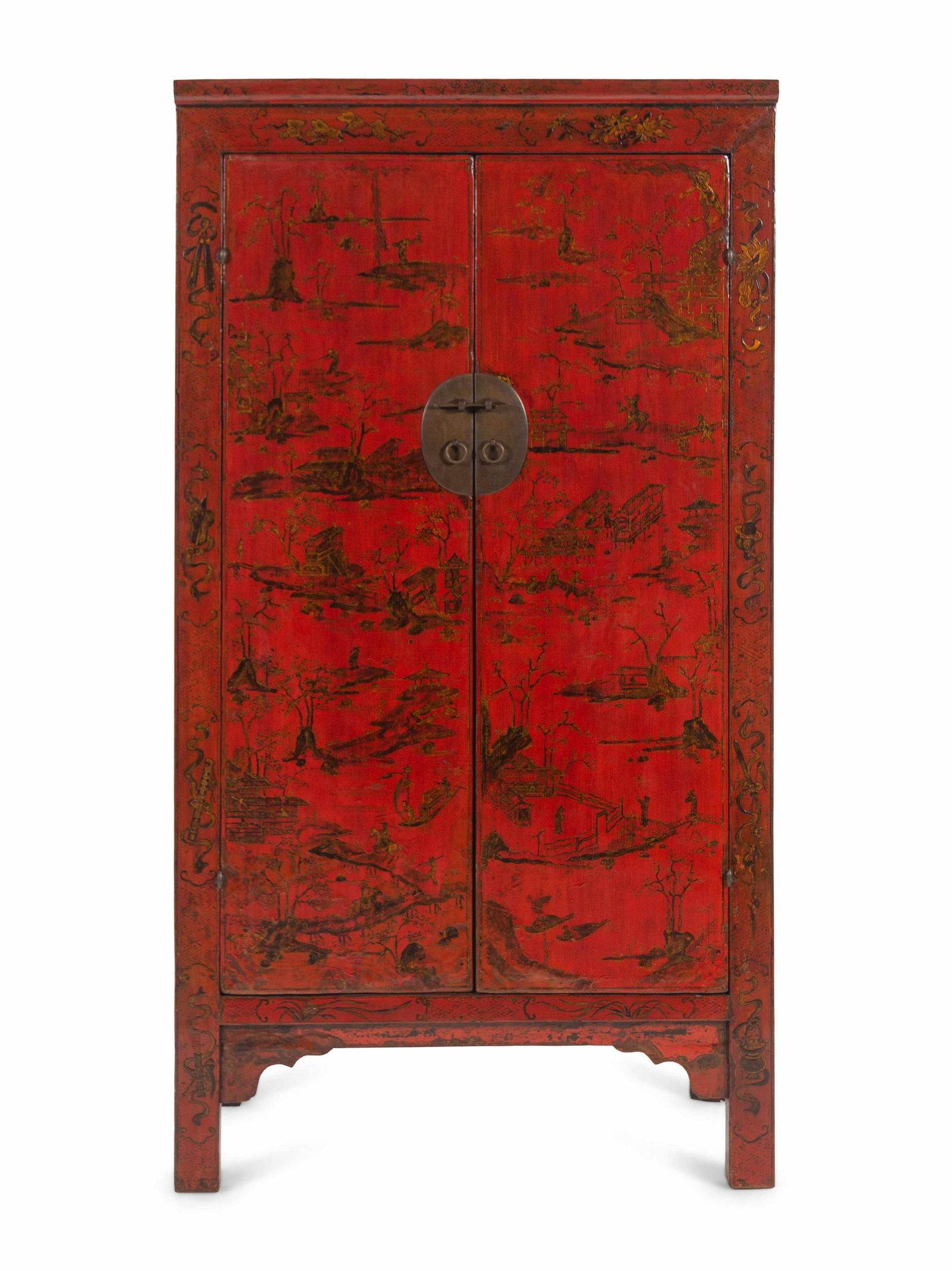 A Chinese Export Red Lacquer Cabinet (1 of 3)
