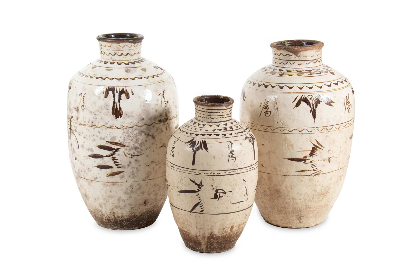 Three Chinese Cizhou Pottery Storage Jars (1 of 4)