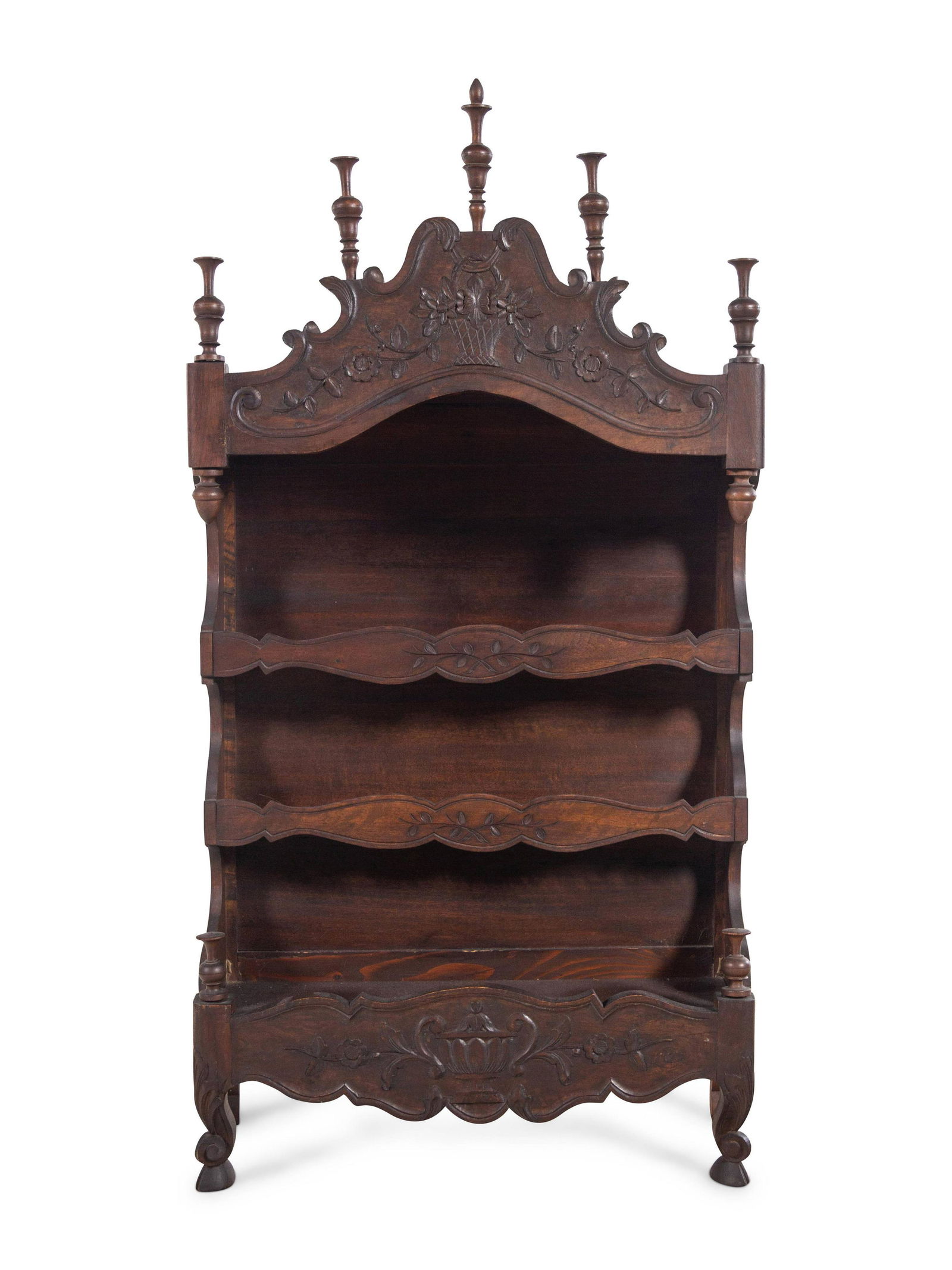 A French Provincial Walnut Hanging Etagere (1 of 3)