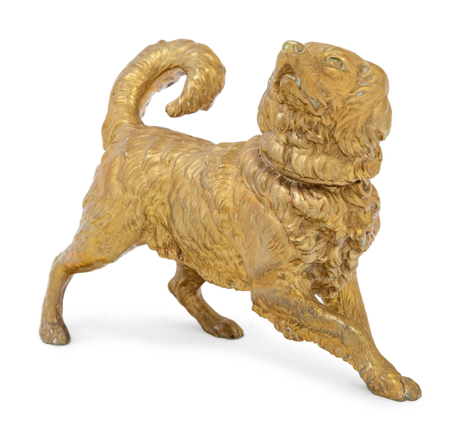 A Continental Gilt Bronze Dog-Form Inkwell (1 of 4)
