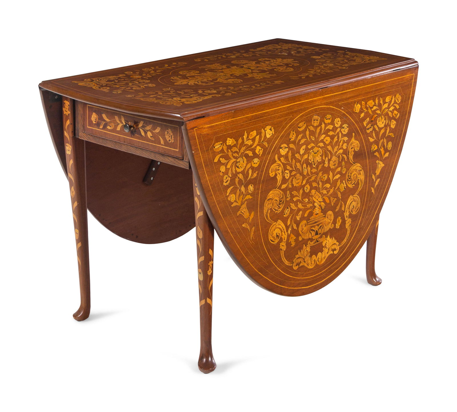 A Dutch Marquetry Drop-Leaf Gate-Leg Table (1 of 3)