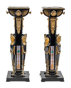 A Pair of Egyptian Revival Gilt Bronze and Porcelain (1 of 4)