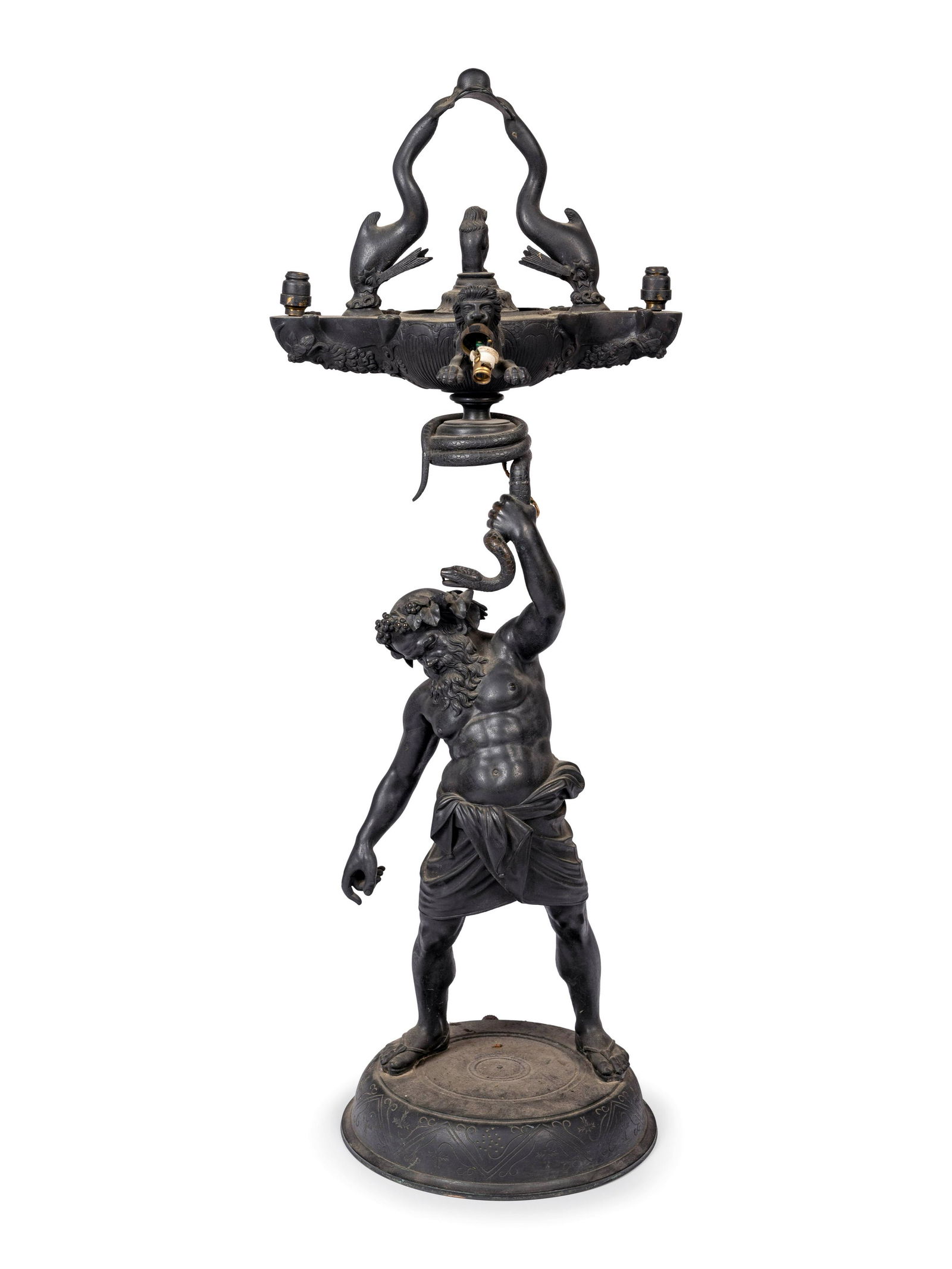 A Grand Tour Style Cast Metal Figure of Silenus Mounted (1 of 4)