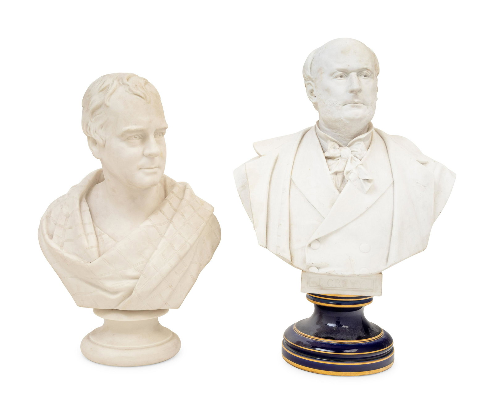 Two Bisque Porcelain Busts (1 of 4)