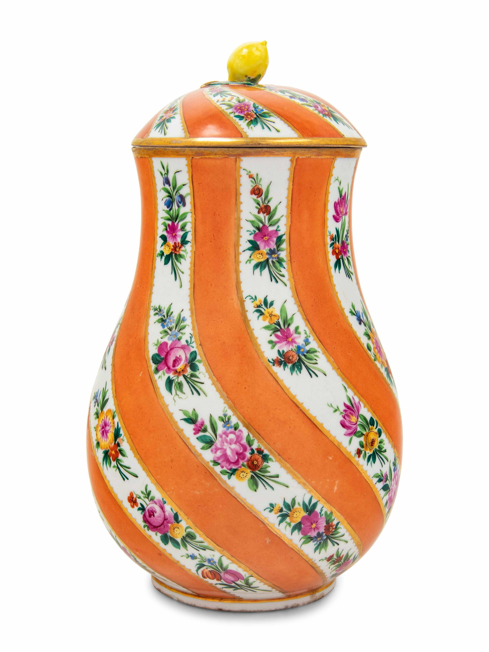 A Meissen Porcelain Vase and Cover for the Turkish: A Meissen Porcelain Vase and Cover for the Turkish Market Late 18th/Early 19th Century bearing crossed swords with an asterisk beneath crosspieces in underglaze blue to the underside. Height 11 