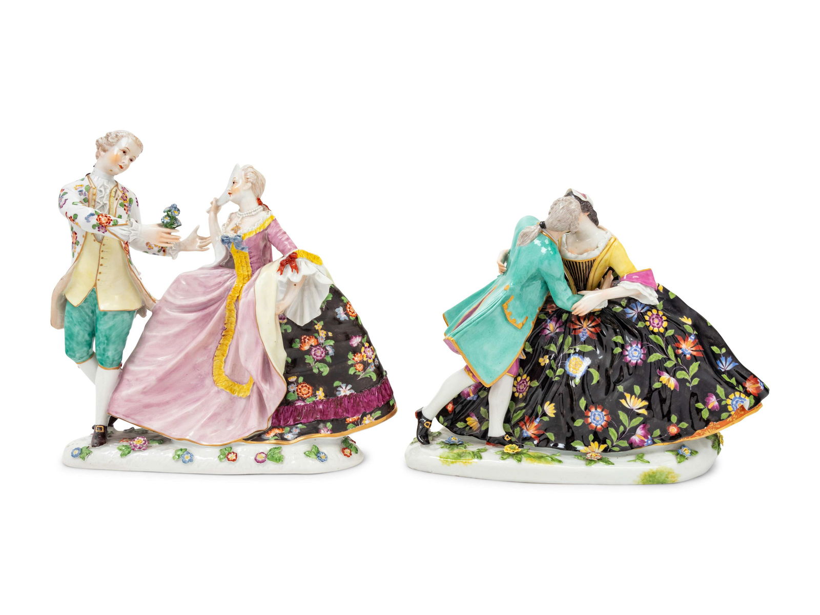 A Pair of Dresden Porcelain Figural Groups (1 of 4)