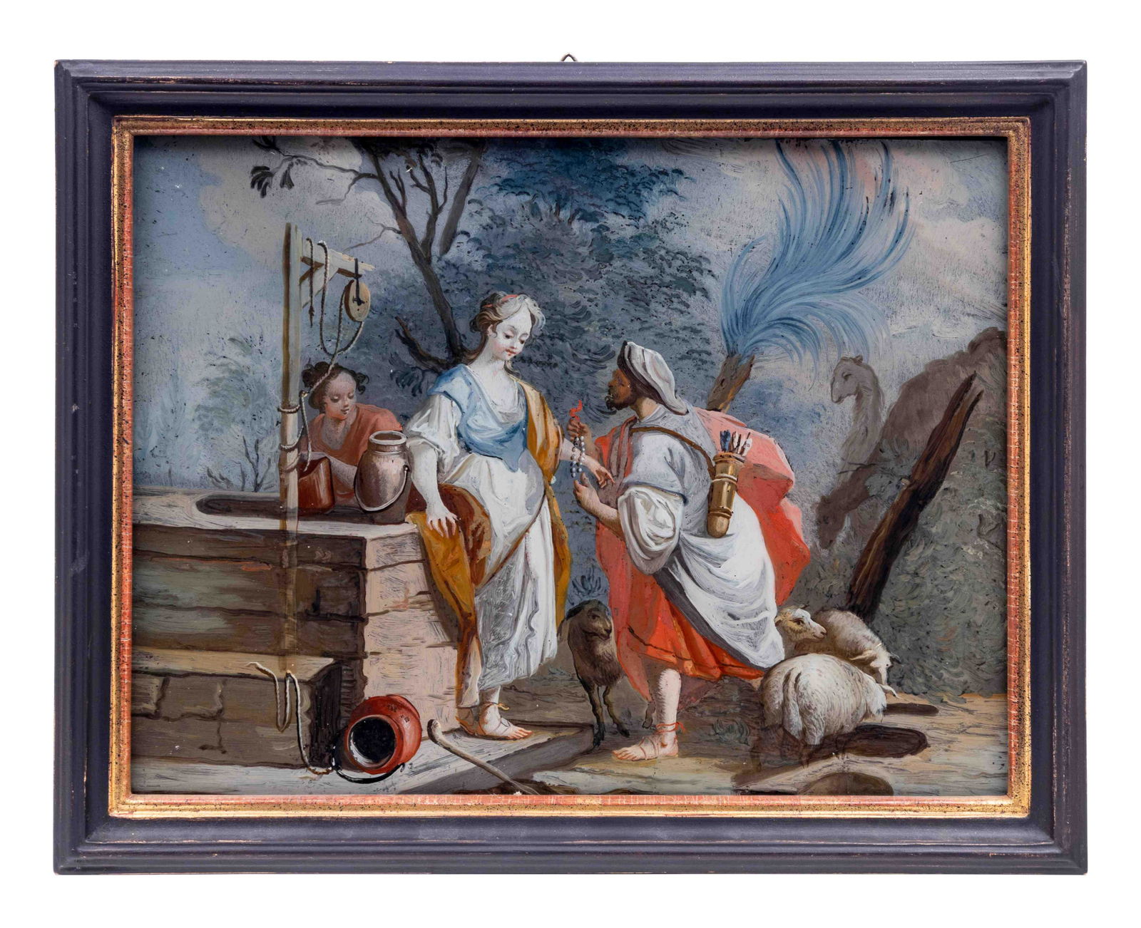 A Continental Reverse Painting on Glass (1 of 2)