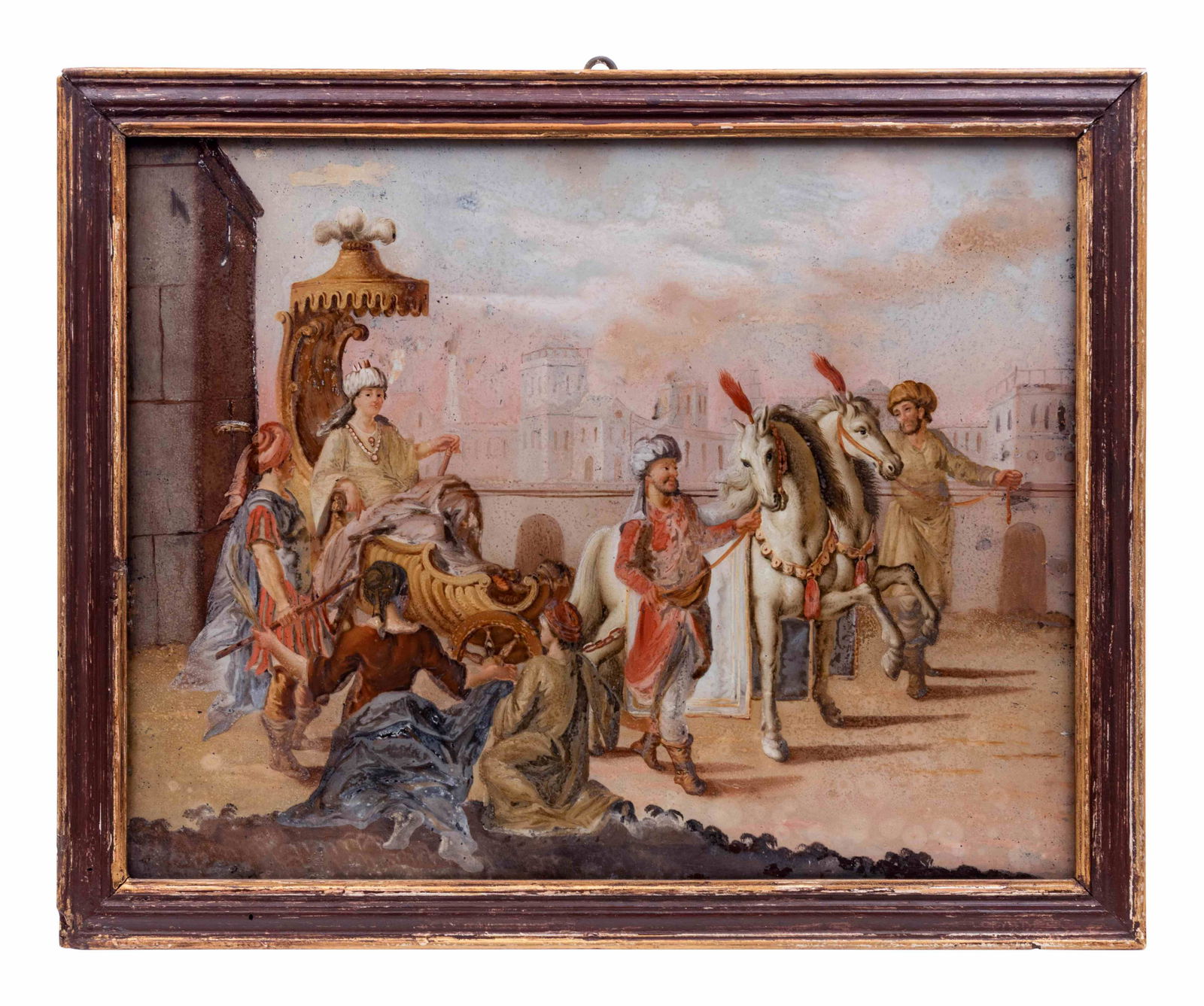 A Continental Reverse Painting on Glass (1 of 3)