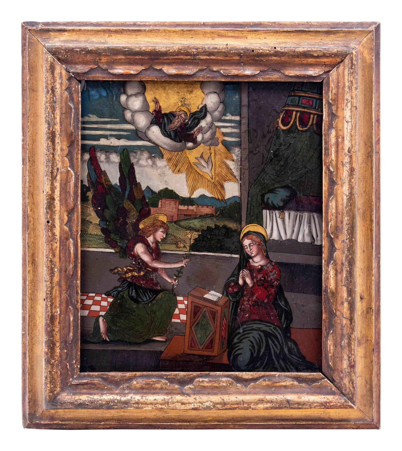 A Continental Reverse Painting on Glass (1 of 3)