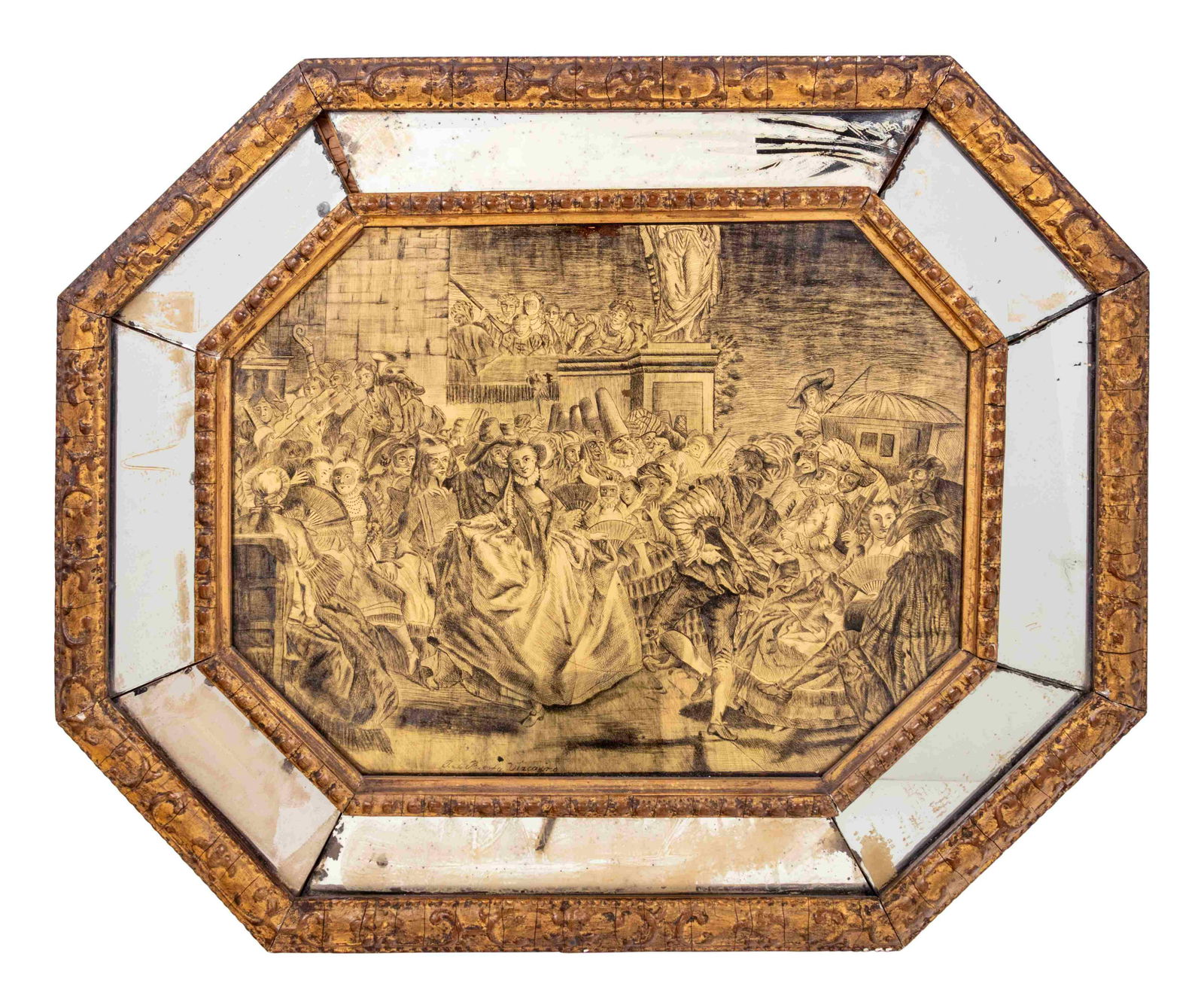 A Continental Reverse Painting on Glass (1 of 2)