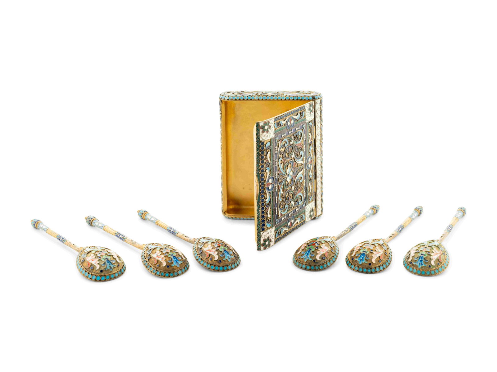 A Russian Enamel Set (1 of 6)