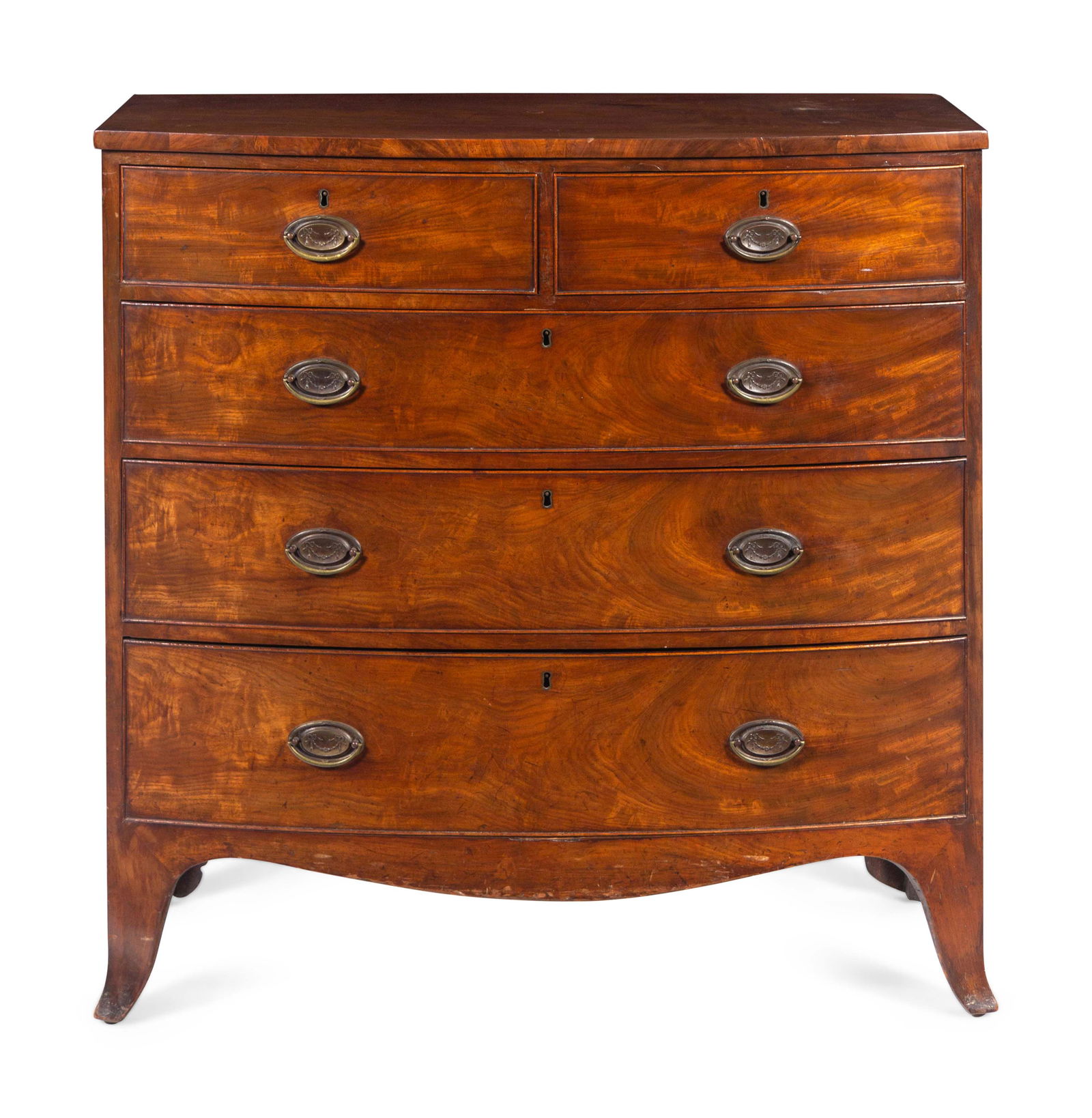 A Regency Mahogany Bowfront Chest of Drawers (1 of 3)