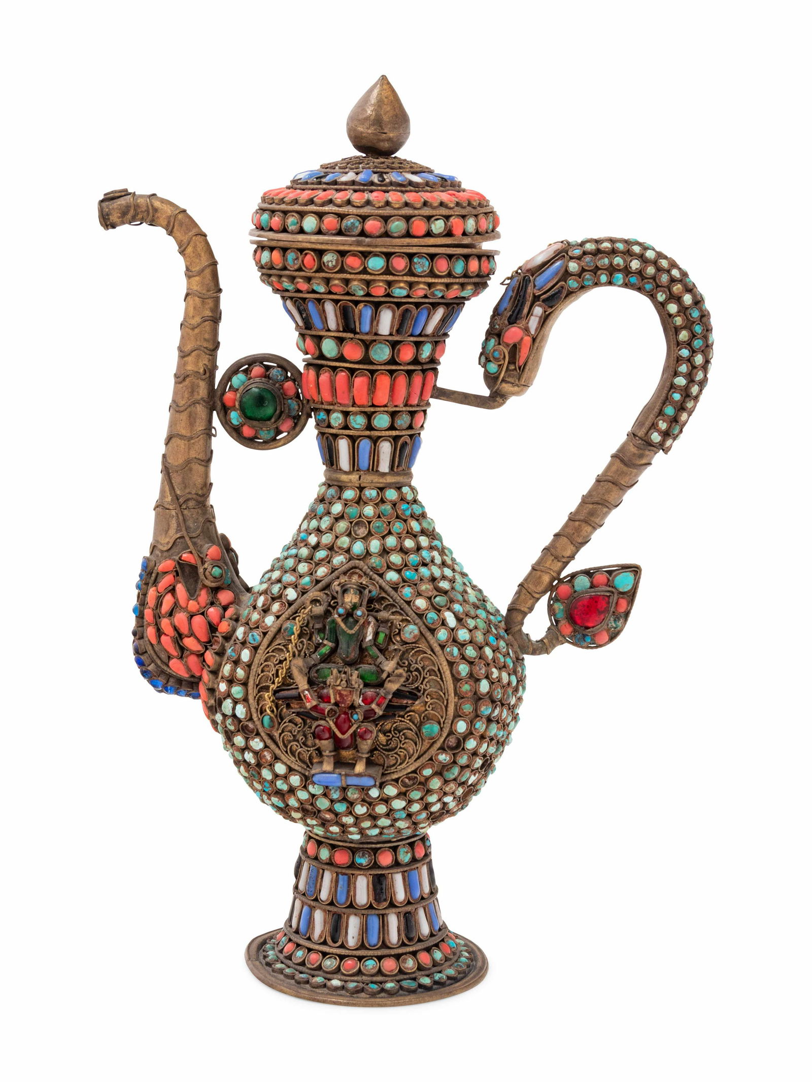 A Middle Eastern Coral, Turquoise and Gemstone-Set (1 of 2)