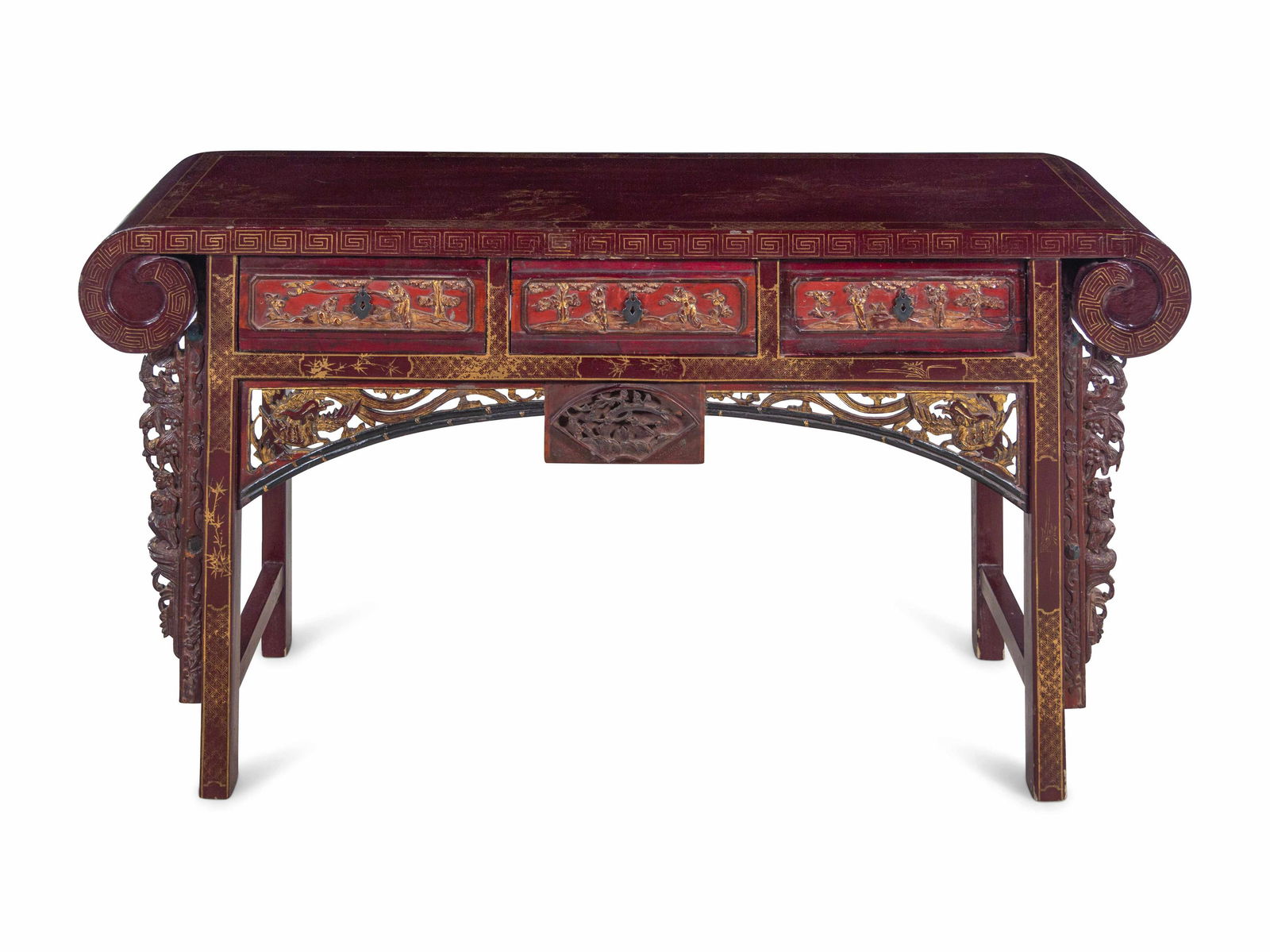 A Chinese Painted and Parcel Gilt Altar Table (1 of 3)