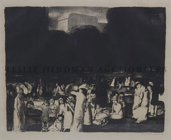 George Wesley Bellows, (American, 1882-1925), A Day: George Wesley Bellows (American, 1882-1925) A Day in June,1923 lithograph signed (lower right) 16 3/4 x 21 inches.
