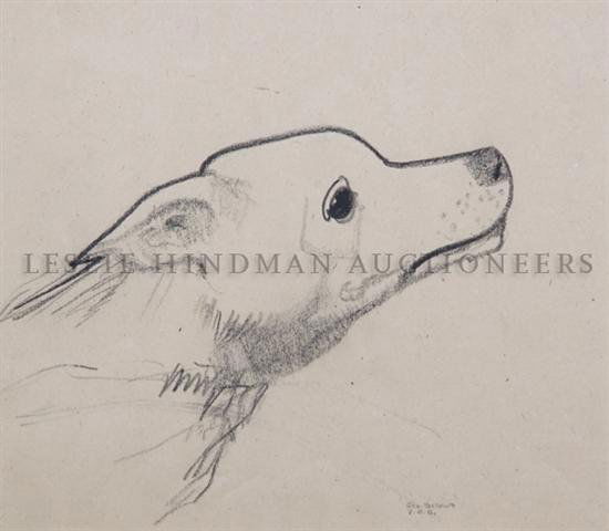 George Wesley Bellows, (American, 1882-1925), Dog: George Wesley Bellows (American, 1882-1925) Dog graphite signed (lower right) 8 1/4 x 9 1/8 inches.