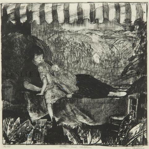 George Wesley Bellows, (American, 1882-1925), Mothe: George Wesley Bellows (American, 1882-1925) Mother and Children (June Again), c. 1916 lithograph signed (lower right) 11 x 11 1/2 inches.