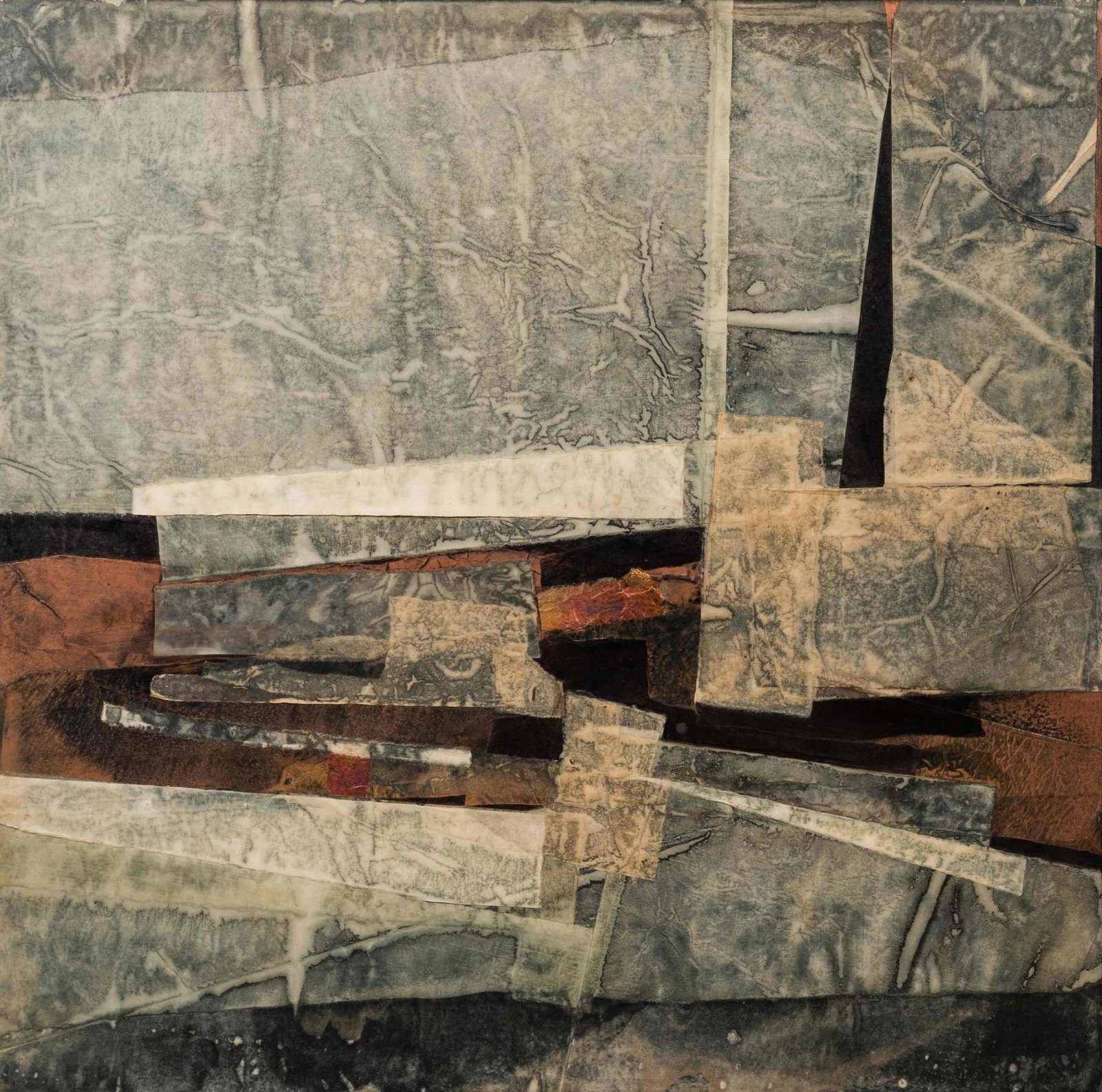 Murray Jones (American, 1915-1964) Lake Series, 1964: Murray Jones (American, 1915-1964) Lake Series, 1964 Japanese paper and oil on Masonite signed Murray Jones and dated (verso) 48 x 48 inches. Sold to Benefit the Acquisition Fund of the Indianapolis M