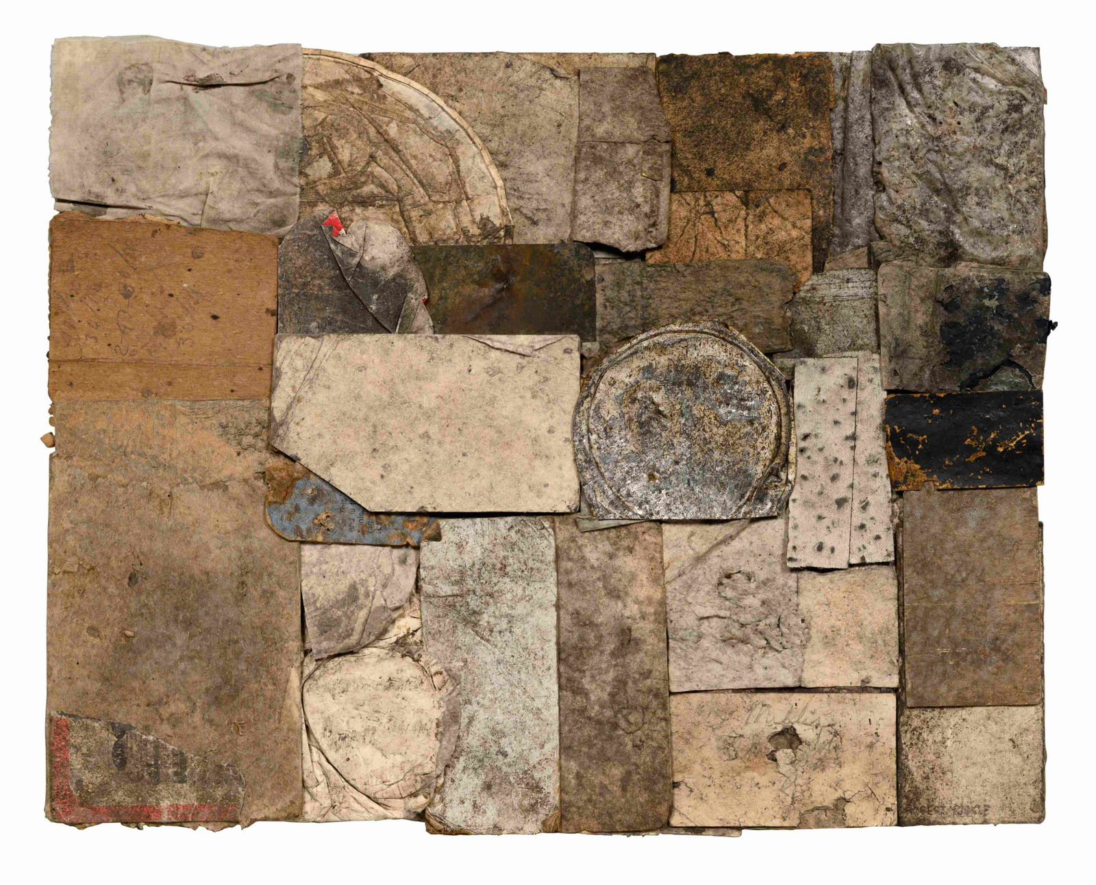 Robert Nickle (American, 1919-1980) Untitled (#80702),: Robert Nickle (American, 1919-1980) Untitled (#80702), 1972-73 mixed media collage signed ROBERT NICKLE (lower right); signed and dated verso 12 1/4 x 15 1/2 inches. Provenance: Richard Gray Gallery,