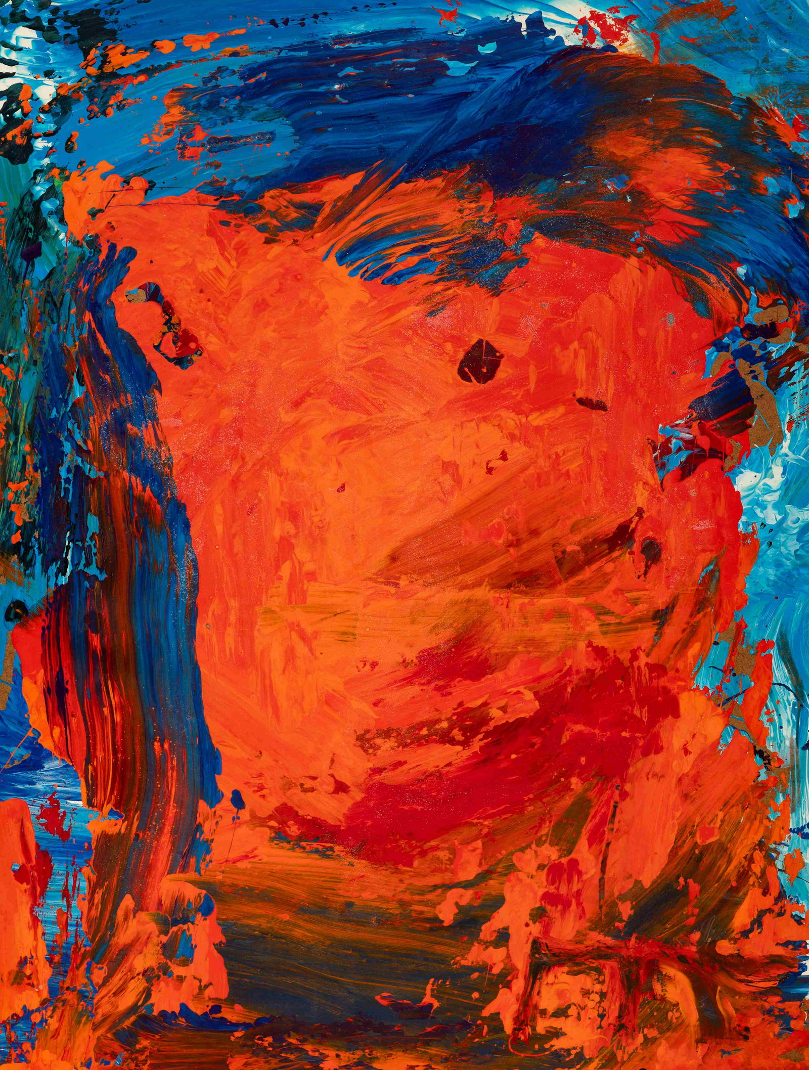 Charles Clough (American, b. 1951) Fellapain, 1993: Charles Clough (American, b. 1951) Fellapain, 1993 enamel on Masonite signed Clough, titled and dated (verso) 28 3/4 x 20 3/4 inches. Sold to Benefit the Acquisition Fund of the Indianapolis Museum of