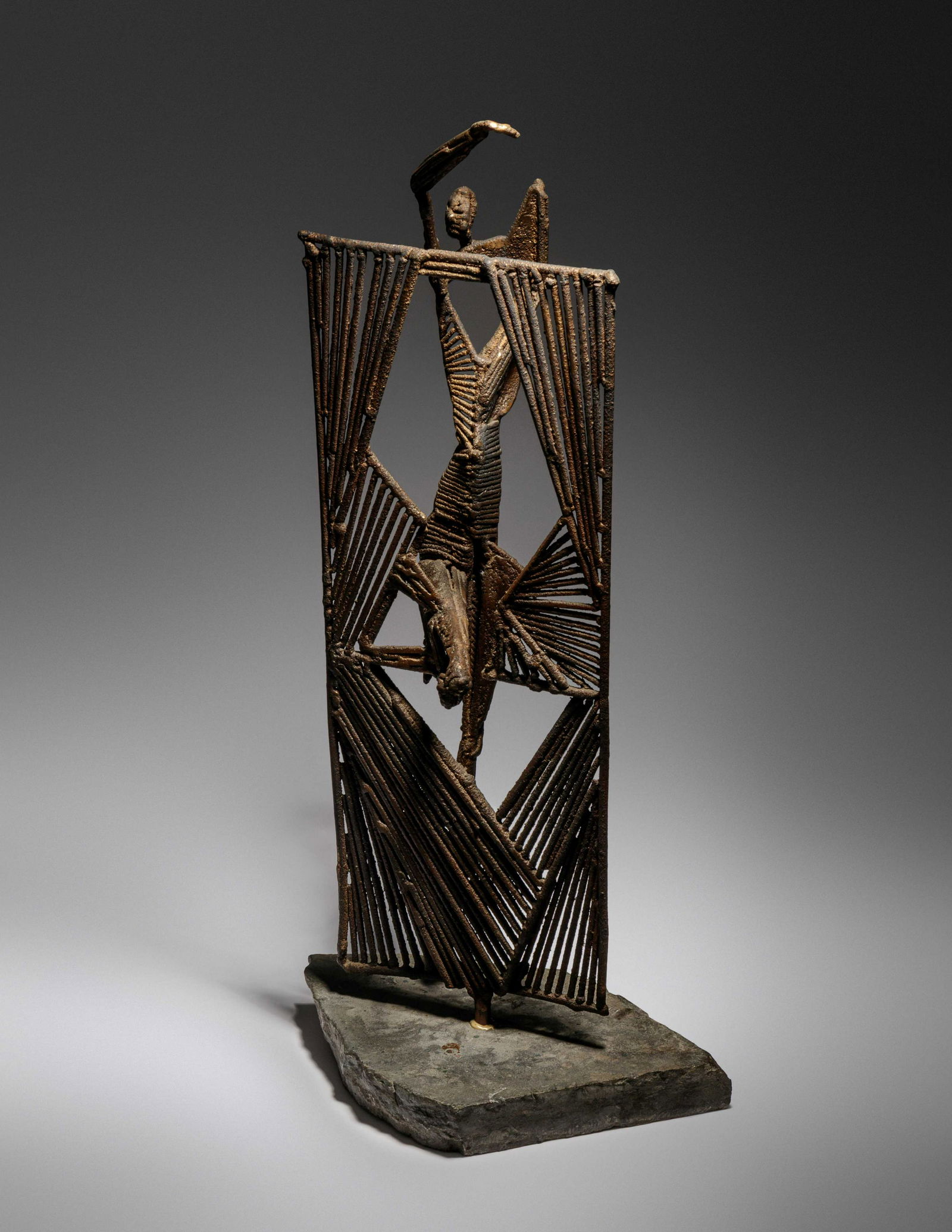 David Hare (American, 1917-1992) Figure and Window,: David Hare (American, 1917-1992) Figure and Window, 1962 bronze over steel inscribed Hare and dated 22 1/2 x 10 1/2 x 6 3/4 inches. Sold to Benefit the Acquisition Fund of the Indianapolis Museum of A