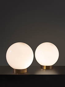 Modernist Mid 20th Century Globe Lamps (1 of 2)