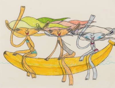 Shintaro Miyake (Japanese, b. 1970) Banana Boat, 2003: Shintaro Miyake (Japanese, b. 1970) Banana Boat, 2003 colored pencil on paper 8 x 13 inches. Provenance: Tomio Koyama Gallery Acquired from the above by the present owner in 2003