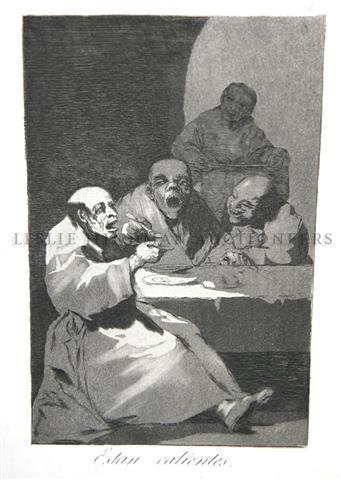 Francisco de Goya, (Spanish, 1746-1828), Estan caliente: Francisco de Goya (Spanish, 1746-1828) Estan calientes etching and aquatint 8 1/2 x 6 inches. Patricia J. Gottschalk Trust, Northfield, Illinois