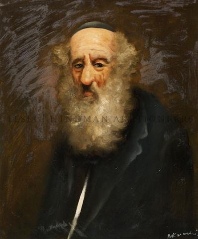 Artist Unknown, (20th century), Portrait of a Rabbinic : Artist Unknown (20th century) Portrait of a Rabbinic Scholar oil on canvas signed illegibly (lower right) 24 x 20 inches. Property from the Collection of Mr. Peter Linder, Calgary, Alberta, Canada