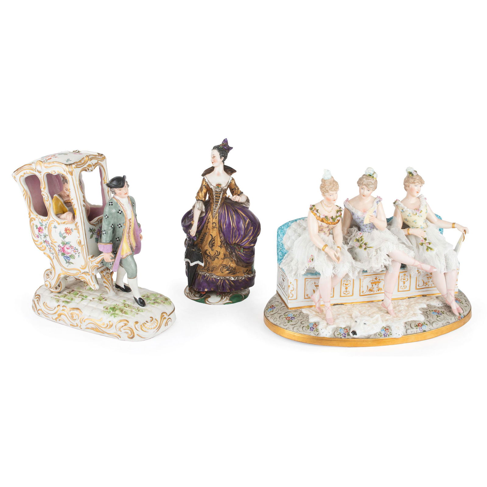 Six Continental Porcelain Figures with Polychrome (1 of 5)