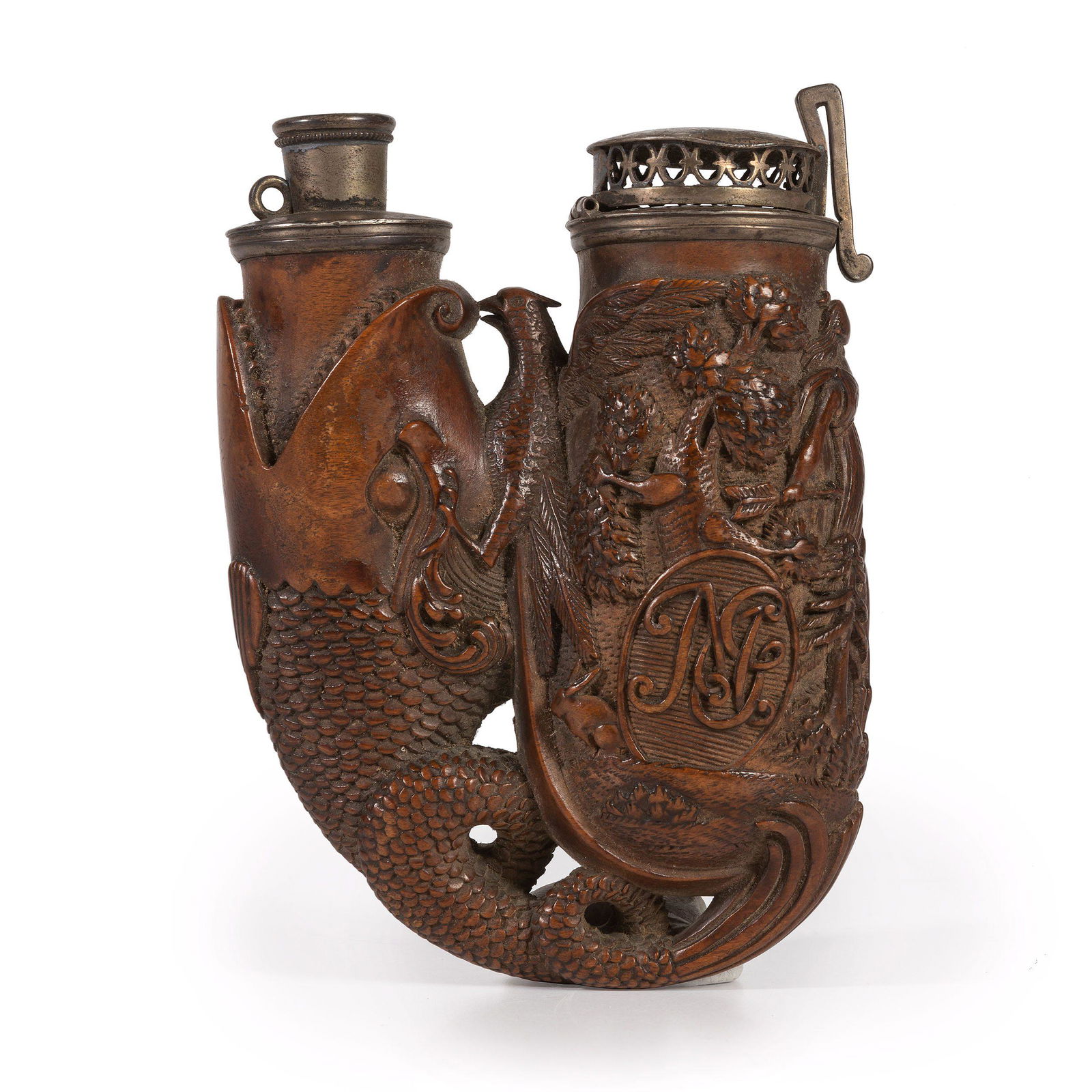 A Finely Carved German Black Forest Pipe Height 4 3/4 x (1 of 6)