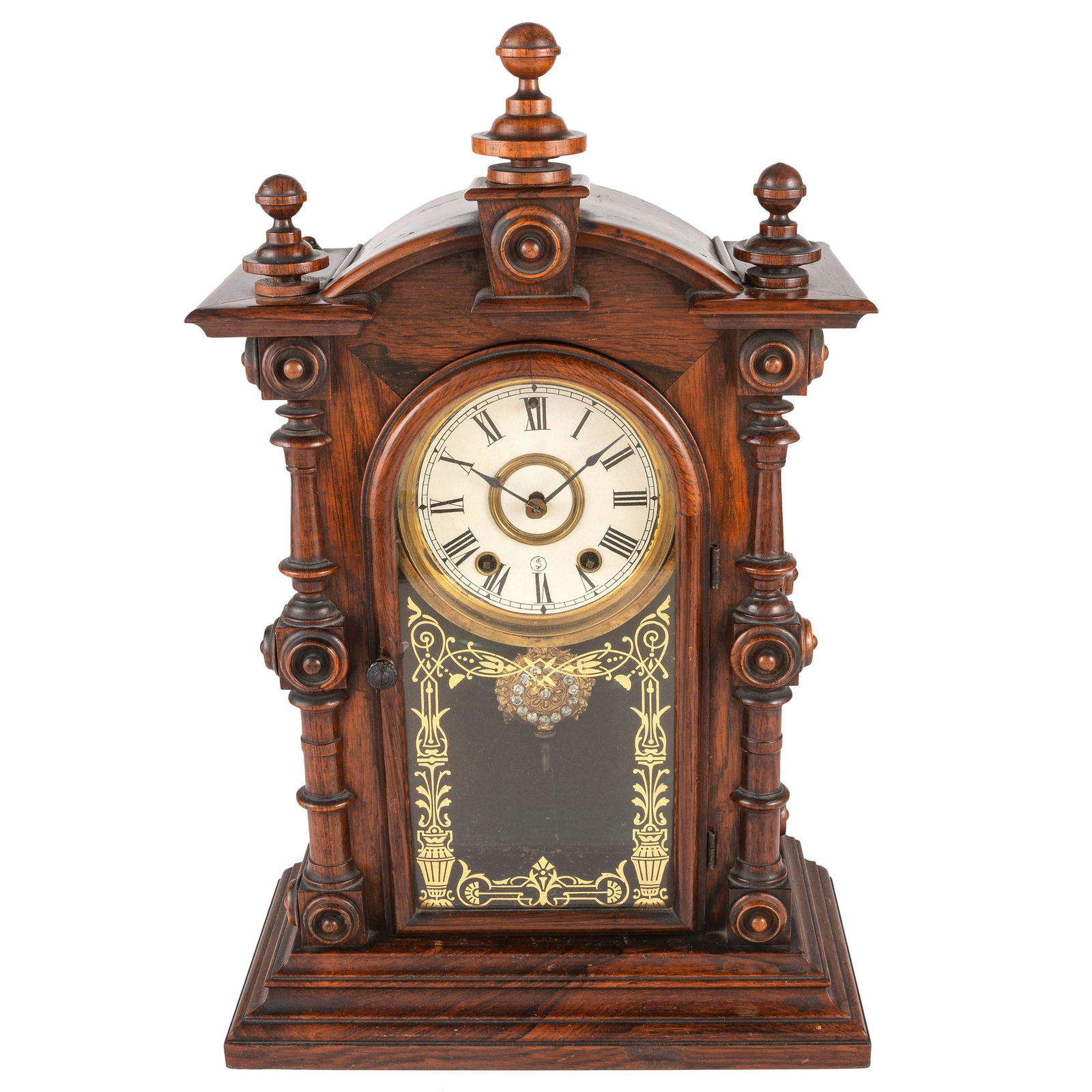 A Carved Rosewood Welch 'Patti VP' Shelf Clock (1 of 4)