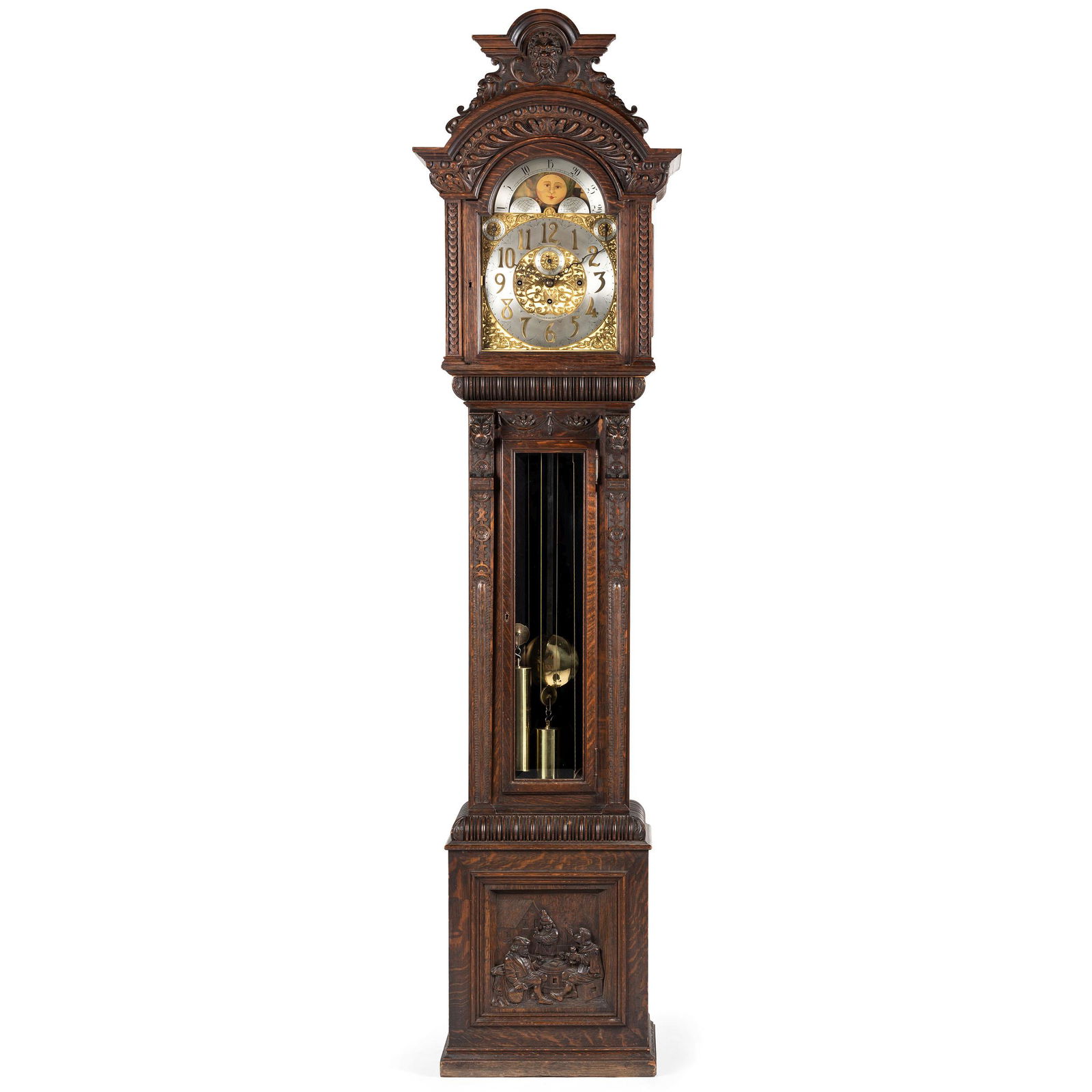 A Renaissance Revival Carved Oak Tall Case Clock (1 of 9)