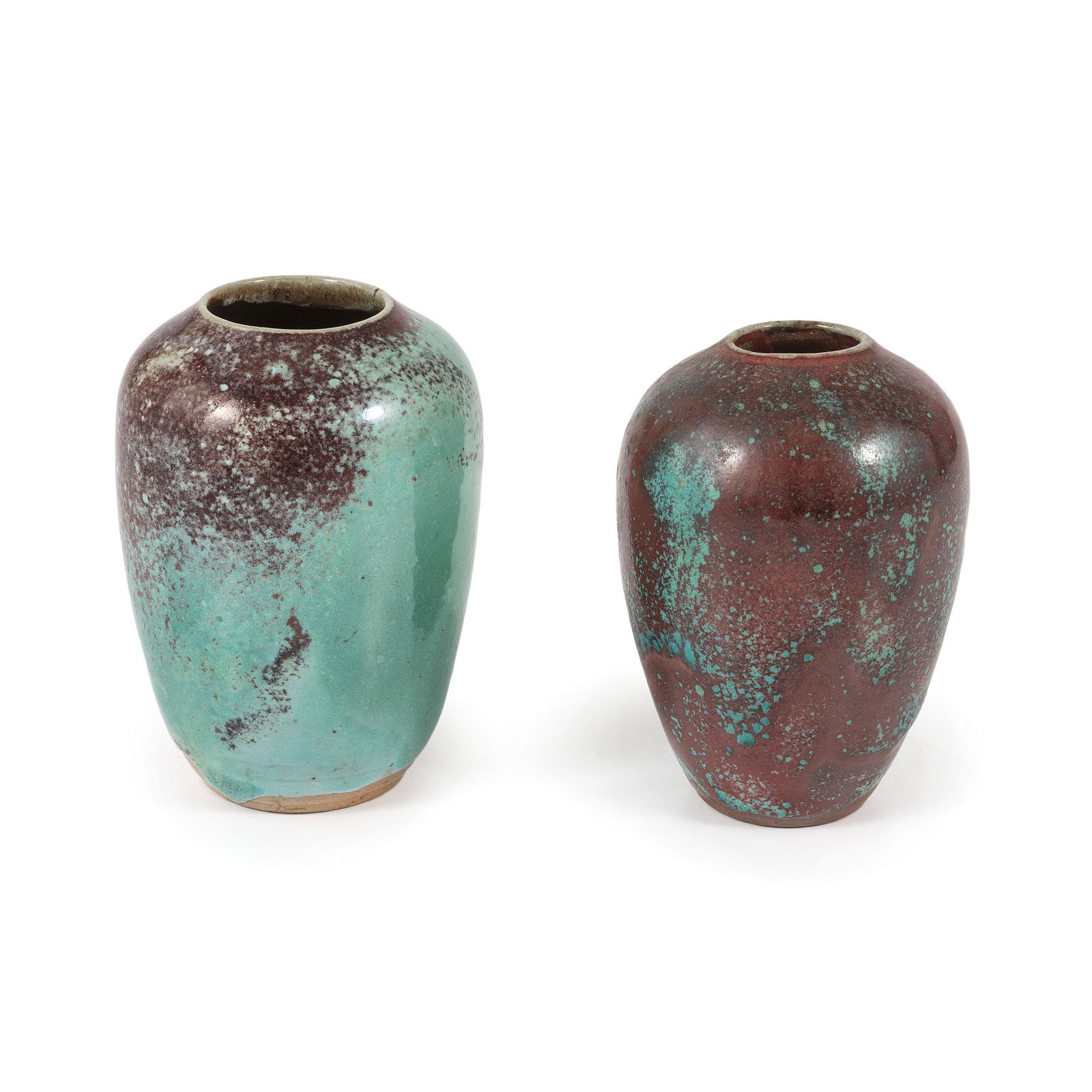 Two Jugtown Pottery Chinese Blue Vases (1 of 5)