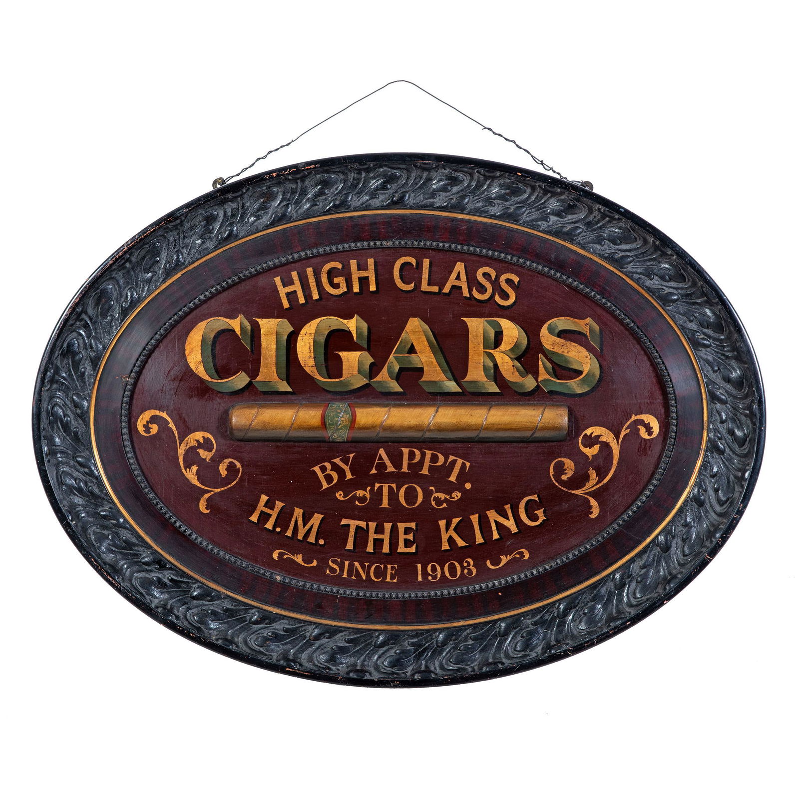 A High Class Cigars Painted and Carved Wood Advertising (1 of 1)