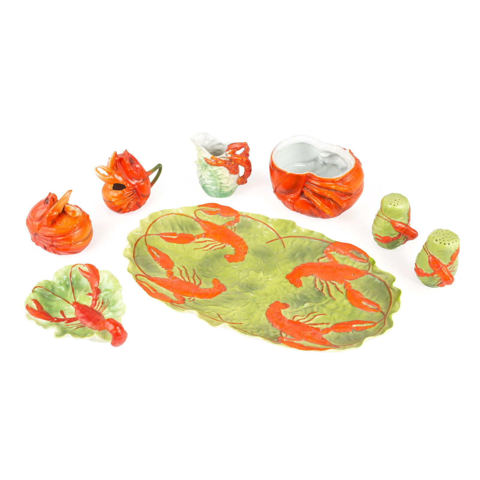 A Collection of Royal Bayreuth Lobster Table Wares, (1 of 6)