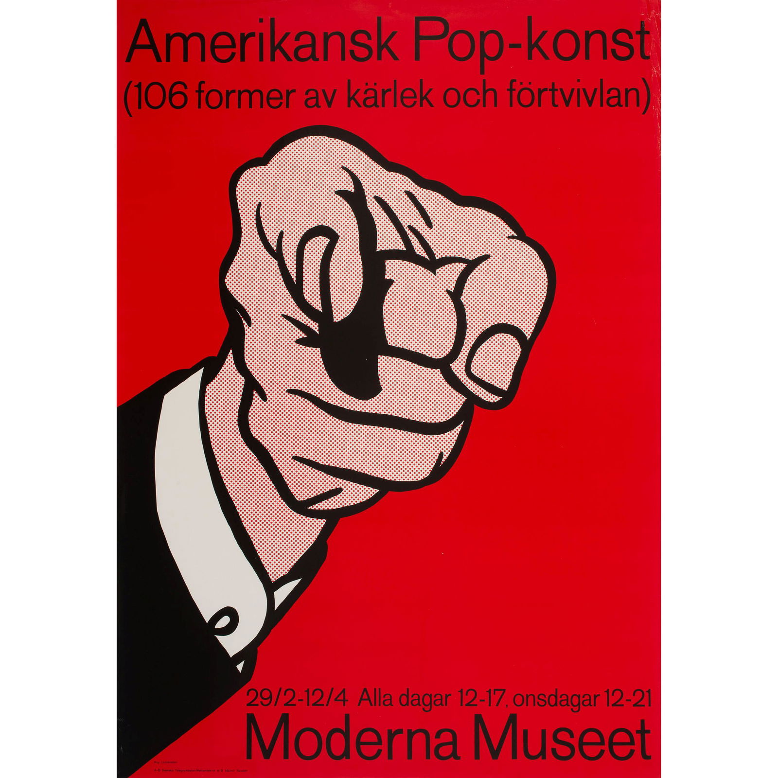 A Roy Lichtenstein Poster for Moderna Museet, 1964 (1 of 1)