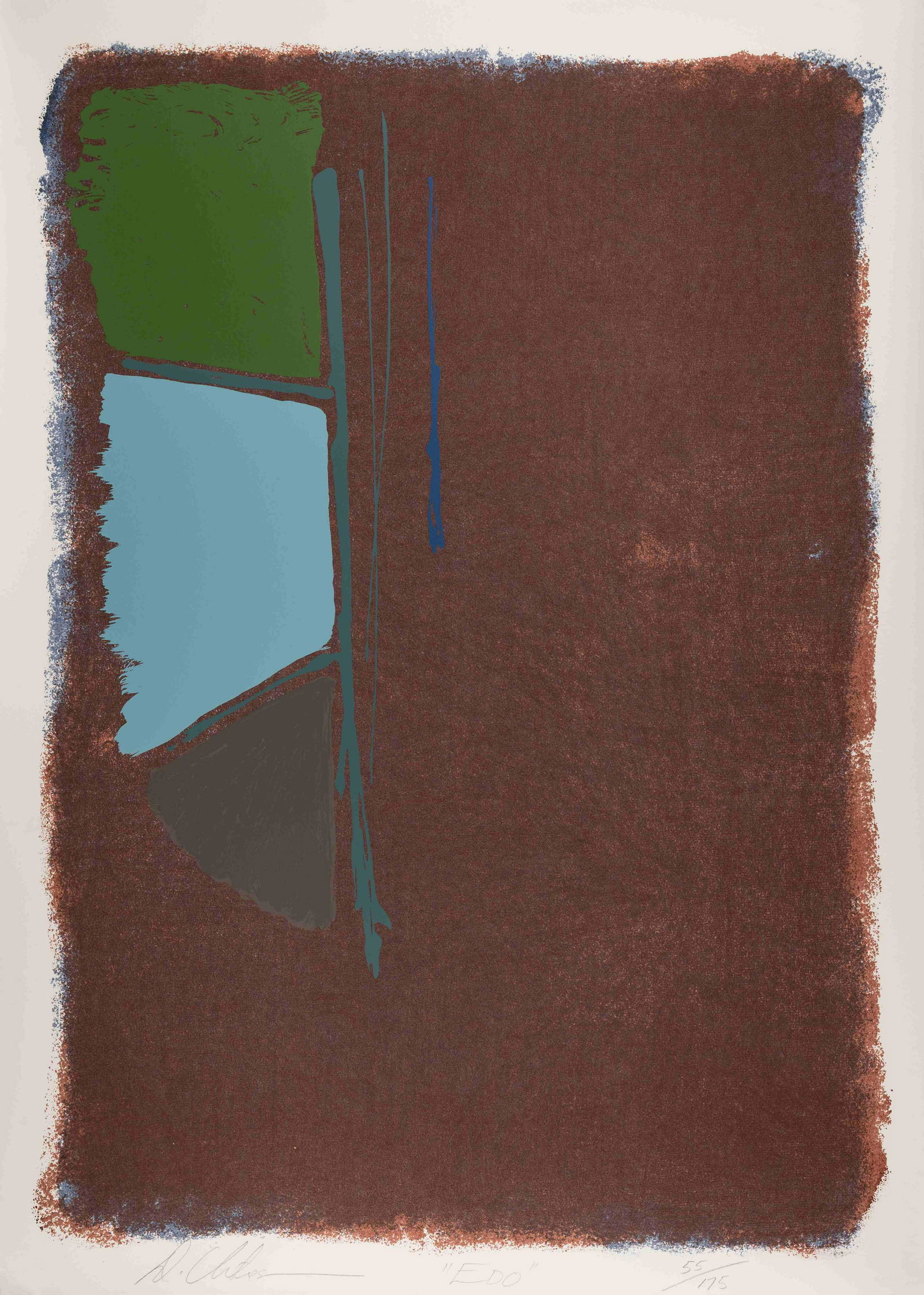 Dan Christensen (American, 1942-2007) Edo, 1980: Dan Christensen (American, 1942-2007) Edo, 1980 screenprint signed, titled and numbered 55/175 in pencil 38 1/2 x 27 1/2 inches. Deaccessioned from the Boca Raton Museum of Art to benefit the Acquisit