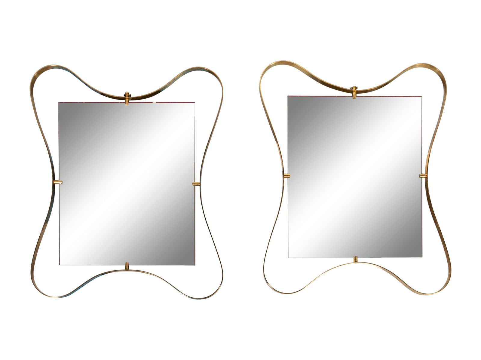 Italian Mid 20th Century A Pair of Sculptural Mirrors (1 of 1)