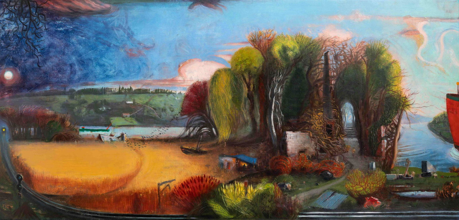 Gregory Crane (American, b. 1951) Stack, Boat, Train (1 of 5)