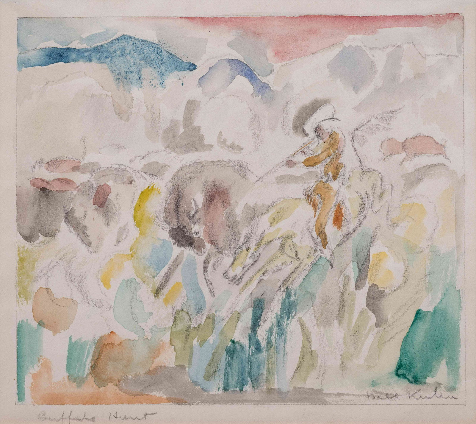 Walter Kuhn (American, 1877-1949) Buffalo Hunt (1 of 5)